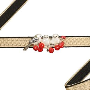 帯留め 帯留 浴衣 着物 鳥 南天 数-SUU- パルナートポック