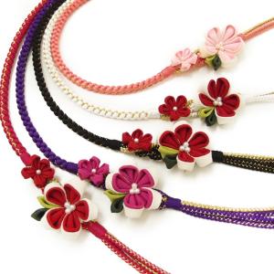 振袖 帯締め ちりめん 縮緬 つまみ細工 花飾り 帯〆