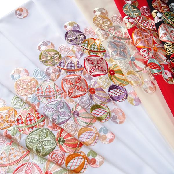 半襟 刺繍 半衿 振袖 成人式 毬 ツーポイント 花 日本製 レディース 卒業式 袴姿 フォーマル ...