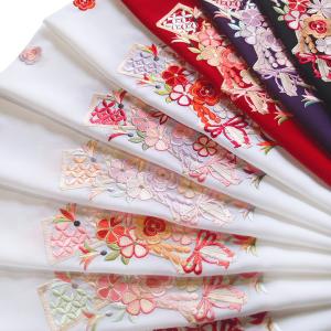 半襟 刺繍 半衿 振袖 成人式 羽子板 花 ツーポイント