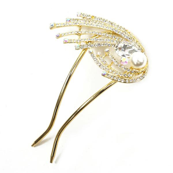 かんざし 簪 髪飾り 成人式 振袖 前撮り 袴 ゴールド パール 和装 ラインストーン キラキラ 大...