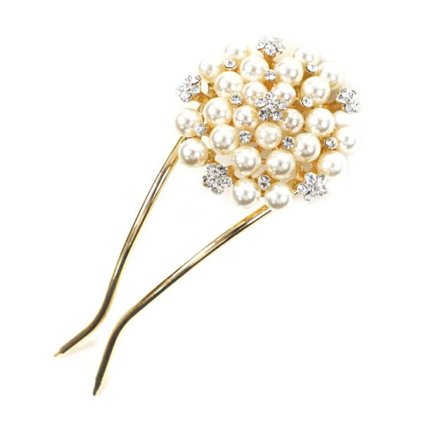 かんざし 簪 髪飾り 成人式 振袖 前撮り 袴 ゴールド パール 和装 ラインストーン キラキラ 大...