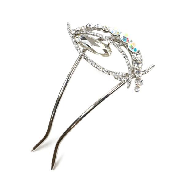 かんざし 簪 髪飾り 成人式 振袖 前撮り 袴 シルバー 日本製 和装 ラインストーン キラキラ 大...