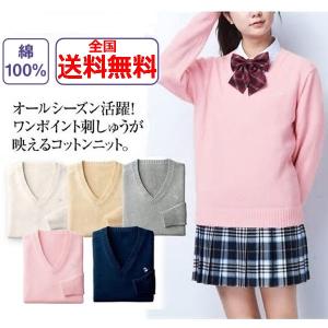 在庫限り スクールセーター 厚手 Vネック 長袖 ニットセーター
