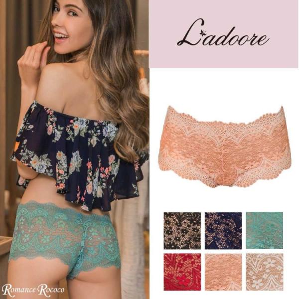 メール便可/ラドーレ(L'adoore) 総レースショーツ パンツセクシー 締め付けない 楽 痕 レ...