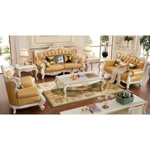 2/25まで最大15％お値引！条件は要問い合わせ！カワイイ！ゴージャス！彫刻付き高級本革ソファ2点セット(1P+2P) KT-3506SF