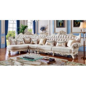 2/25まで最大15％お値引！条件は要問い合わせ！KT-806SF　カワイイ！ゴージャス！彫刻付き高級本革コーナーソファ