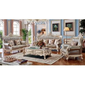 2/25まで最大15％お値引！条件は要問い合わせ！カワイイ！ゴージャス！彫刻付き高級本革ソファ2点セット(1P+2P) KT-807SF