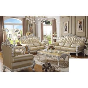 2/25まで最大15％お値引！条件は要問い合わせ！KT-8818SF　彫刻付き本革ソファ3点セット(単品購入も可能)