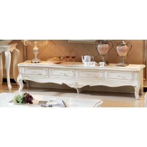 ロココ調 テレビボード 140cm クラック仕上げ テレビ台 ローボード 白