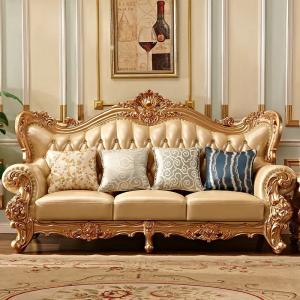 2/25まで最大15％お値引！条件は要問い合わせ！【TMR-101-3p】ロココ調ゴールドソファ 3人掛け