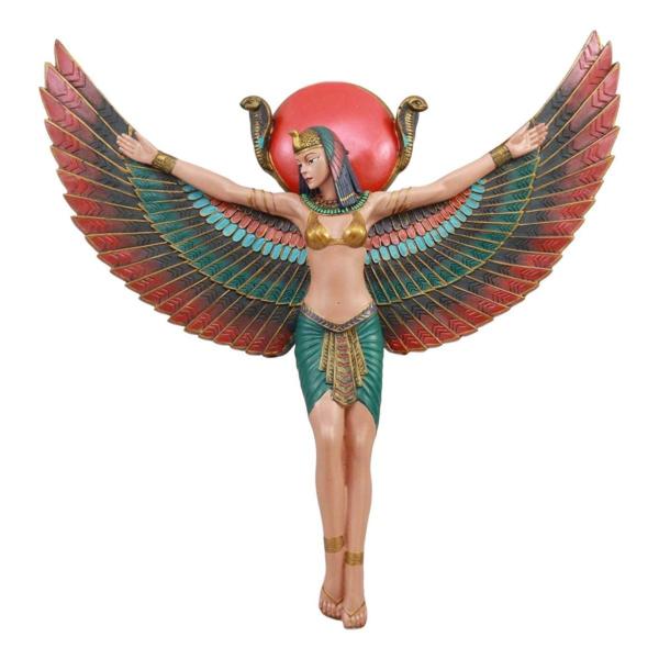 古代エジプトの女神イシス神 キングウォールデコレーション 壁掛け彫刻; 伝説の神話 女神置物彫像 豊...