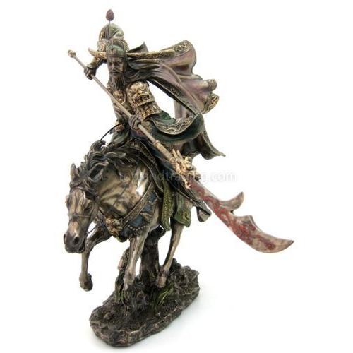 三国志の英雄 関羽 雲長 彫像置物、ブロンズ風彫刻 高さ約30ｃｍ/ 三国志演義 劉備玄徳 諸葛孔明...