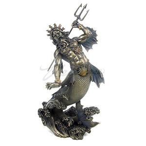 海馬のチャリオットに乗る海の神 ポセイドン 古代ギリシャ神話 彫刻