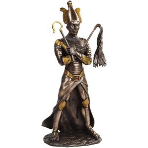 古代エジプト神話 オシリス神 彫像 置物 高さ約28ｃｍ/ 冥界の神 ヘリオポリス九柱神 死生観[輸...