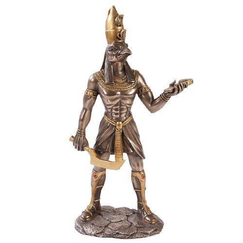 古代エジプト神話 プシュントの王冠を身に着けている 戦争の神 ホルス神 彫像彫刻/ ピラミッド 天空...