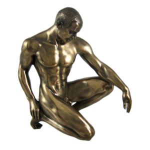 西洋彫刻 ブロンズ風仕上げ 立っているヌードの女性像 彫像 エロ