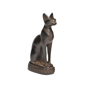 エジプト輸入品 古代エジプト猫女神像 バステト神 彫像 彫刻/ 病気 悪霊から守護する女神 多産のシ...