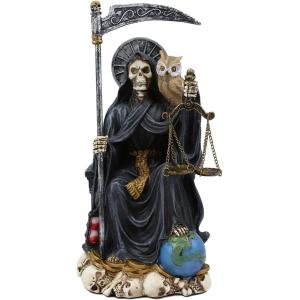 死の聖母 サンタムエルテ聖者 宗教的な黒ローブを着て座っています 高さ 約22ｃｍ彫刻 彫像/ ハロ...