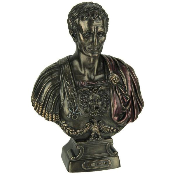 ジュリアス・シーザー カエサル胸像置物 彫像 彫刻/ ローマ 英雄 政治家 ガリア戦記 ルビコン川 ...