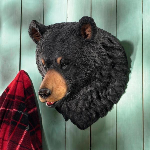 アメリカの黒熊（ブラックベア）ハンティング・トロフィー 壁彫刻 彫像/ 動物園 応接室 壁装飾 (輸...