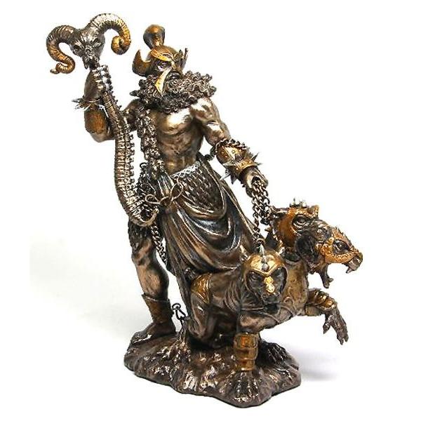 ケルベロスを連れた、冥界のギリシャ（オリンポス）神ハデス（ハーデス）彫像/ ギリシャ神話 オリンポス...