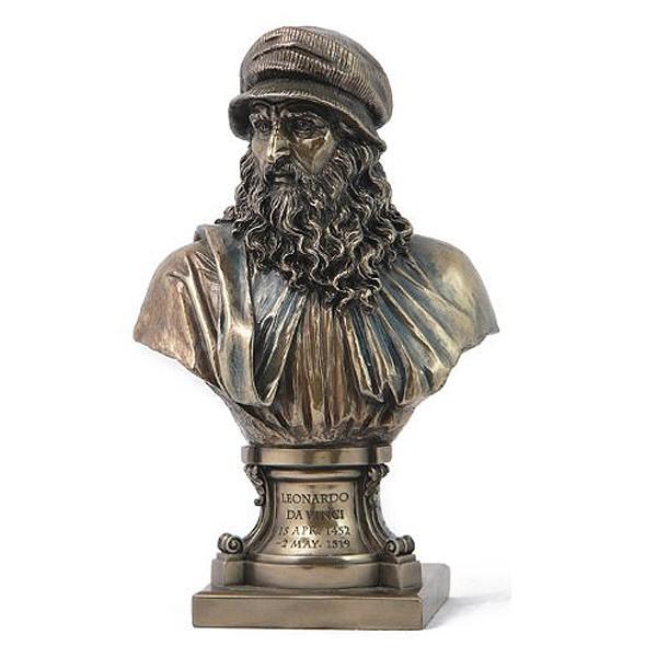 イタリア・ルネッサンス巨匠 レオナルド・ダ・ヴィンチ ブロンズ風 胸像 彫像 彫刻/ 最後の晩餐 モ...