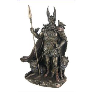 馬に乗った北欧のバイキング戦士 彫像フィギュア ブロンズ風彫刻