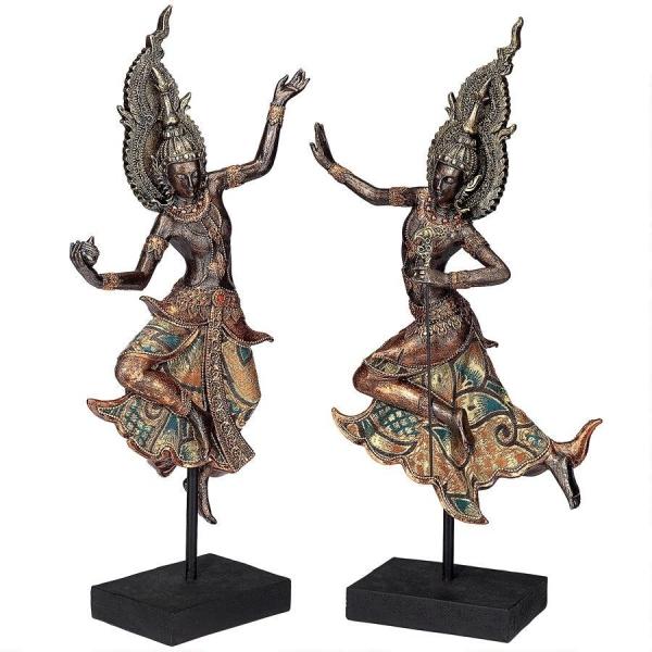 東洋彫刻 タイのテパノン寺院の踊り子像彫像/ エスニック 東南アジア 仏教 サロン リラクゼーション...