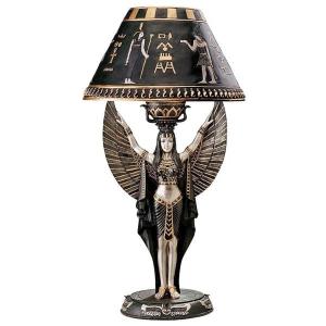 古代エジプトの冥界の神 アヌビス彫刻 テーブルランプ シェード付き