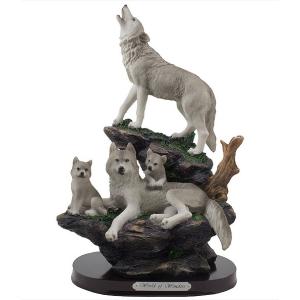 リアルなミニチュアシュナウザー子犬の彫像高さ15.9cm動物犬