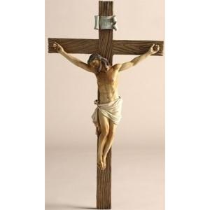 2ピースセット イエス・キリスト十字架 彫像 彫刻 置物/カトリック教会