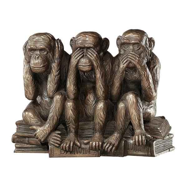 「見ざる、聞かざる、言わざる」三猿動物像 置物 彫刻 彫像 高さ約18ｃｍ(輸入品)