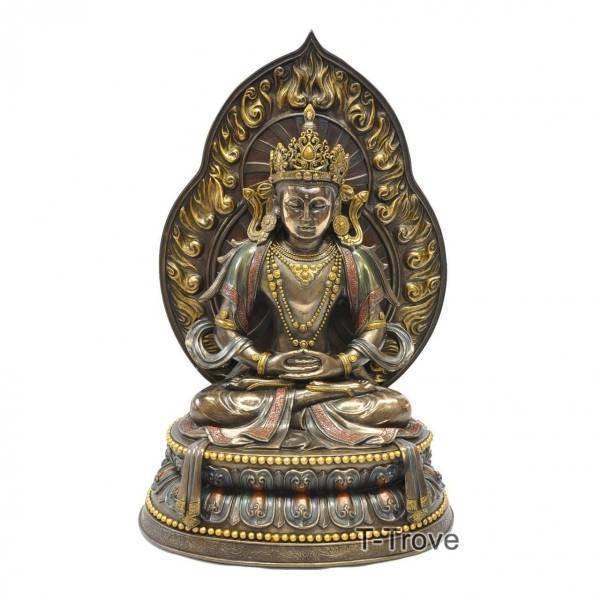 阿弥陀如来 彫像- 長寿の仏 彫刻/ 真言 大乗仏教の如来 アミターバ 無量光仏 無量寿仏 守護仏 ...