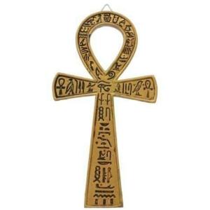 古代エジプト 金属風アンク十字架（アンティークシルバー風）彫像