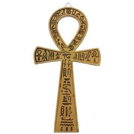 古代エジプト 黄金のアンク　永遠の命彫刻 壁装飾インテリア 彫像/神秘主義 ヒエログリフ (輸入品）