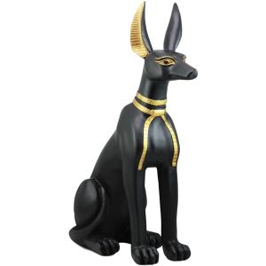 古代エジプト アヌビス神 彫像 彫刻 高さ 約54ｃｍ; ジャッカル犬神 死後の世界とミイラを作る神...