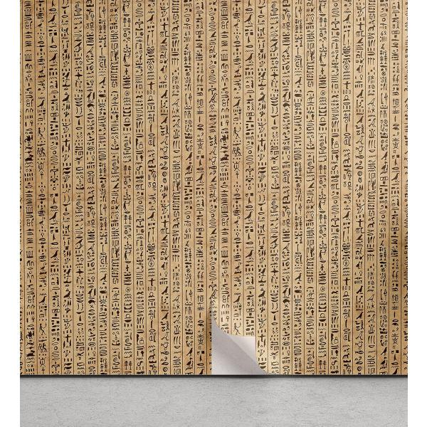 古代エジプトウォールプリント粘着式の家庭用壁紙象形文字ヒエログリフリビングルームサイズ；約33cm×...