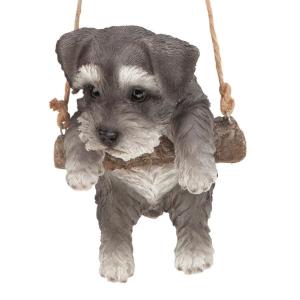 リアルなミニチュアシュナウザー子犬の彫像高さ15.9cm動物犬 リアルなミニチュアシュナウザー子犬の彫像高さ15.9cm動物犬
