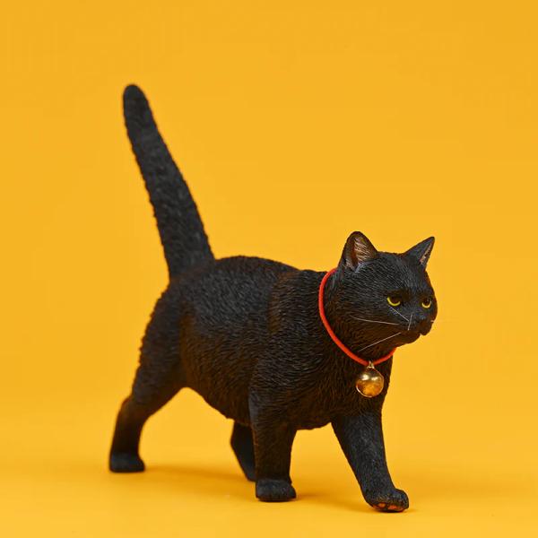 1/6サイズ 歩き回る黒猫 リアルクロネコフィギュア動物彫像置物 ネコ好きプレゼント輸入品JXK-1...