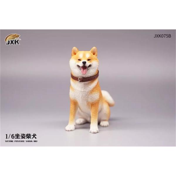 1/6サイズ 笑う柴犬 微笑みイヌ 赤柴リアルフィギュア動物彫像置物 イヌ好きプレゼント輸入品JXK...
