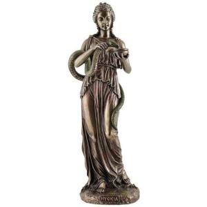 ギリシャの医学の神 ヒュギエイア 健康の女神の彫像 ブロンズ風彫刻/ 医学 医療従事者 医者 薬剤師...