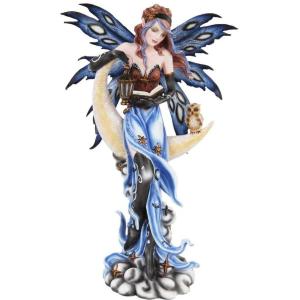 西洋彫刻 ブラック・フェアリー（黒の妖精）とホワイトドラゴン装飾