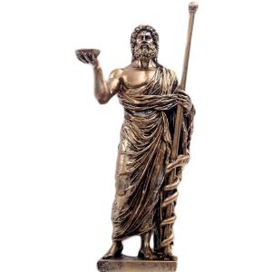 古代ギリシャの医学の神 アスクレピオス彫像 彫刻 ブロンズ風彫刻 医者 医学生 病院 院長(輸入品