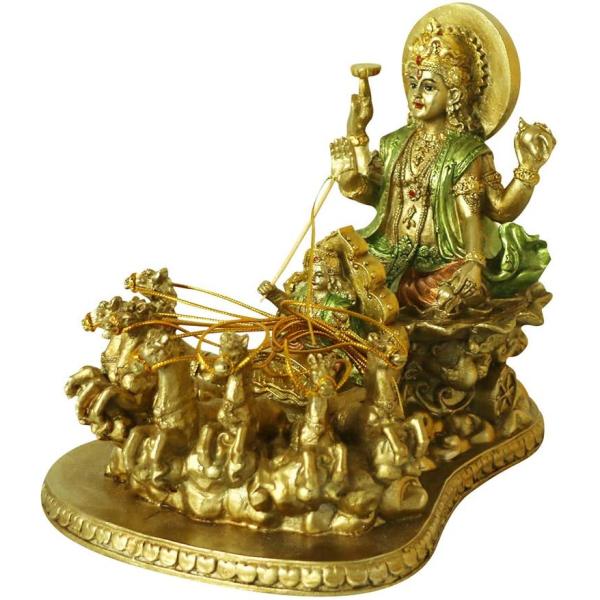 ヒンズー教の神 スーリヤ彫像 - インド ホーム マンディール ディワリ装飾 瞑想 ヨガルーム祭壇装...