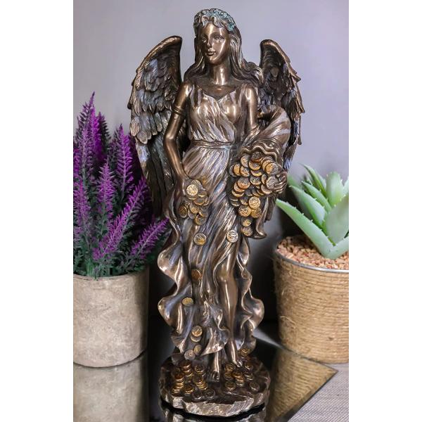 古代ローマ ギリシャの幸運の女神 豊かな金貨を持ったフォルトゥーナ彫像 装飾置物 贈り物(輸入品
