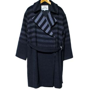 Vivienne Westwood Anglomania Wool Coat ヴィヴィアン・ウエストウッド アングロマニア ボーダーグラデーション ウール混 ロングコート｜romanticneurosis