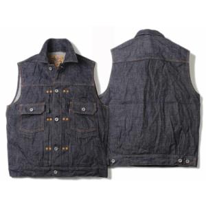 RED TAiL CHILL デニムベスト 美品 レッドテイル クロス デニム ベスト 2nd ブルー RED TAiL Cross