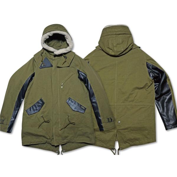 ヴィンアンドエイジ ヴィン＆エイジ VTJ6 バイカーズ モッズ コート アウター カーキ VIN&amp;...