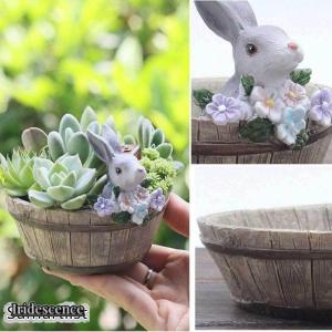植木鉢母の日 うさぎ ガーデニングオブジェ 鉢...の詳細画像2